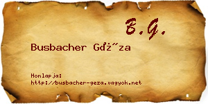 Busbacher Géza névjegykártya
